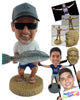 Custom Bobblehead Great dude holding beautiful fish as a prize - Sports & Hobbies Fishing Personalized Bobblehead & Action Figure