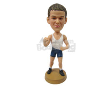 Custom Bobblehead Young Tough Wrestler Ready To Knock You Out - Sports & Hobbies Boxing & Martial Arts Personalized Bobblehead & Cake Topper