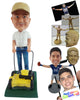 Custom Bobblehead Profetional lawn mower dong a perfect job wearing long jeans and tucked in polo shirt - Sports & Hobbies Hunting & Outdoors Personalized Bobblehead & Action Figure