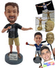 Custom Bobblehead Standup comedy dude telling jokes on the mic - Sports & Hobbies Coaching & Refereeing Personalized Bobblehead & Action Figure