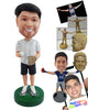 Custom Bobblehead Good guy wearng baseball jersey and shorts holding a ball and using gloves - Sports & Hobbies Baseball & Softball Personalized Bobblehead & Action Figure