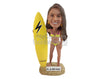 Custom Bobblehead Hottie Female Surfer wearing gorgeous bikini - Sports & Hobbies Surfing & Water Sports Personalized Bobblehead & Action Figure