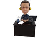 Custom Bobblehead Office guy sittin on a desk having a good coffee - Sports & Hobbies Super Executives Personalized Bobblehead & Action Figure