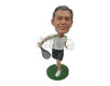 Custom Bobblehead Male Tennis Player About To Win The Tournament - Sports & Hobbies Tennis Personalized Bobblehead & Cake Topper