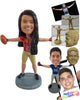 Custom Bobblehead Female Tonboy football player with arms outstretched holding a football - Sports & Hobbies Football Personalized Bobblehead & Action Figure