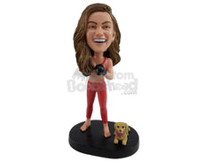 Custom Bobblehead Female boxing fighter on a daily excersize routine - Sports & Hobbies Boxing & Martial Arts Personalized Bobblehead & Action Figure