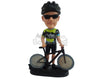 Custom Bobblehead Serious cyclist confident of himself to win the race - Sports & Hobbies Cycling Personalized Bobblehead & Action Figure