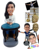 Custom Bobblehead Female poker player ready to go all-in wearing a nice hoodie - Sports & Hobbies Gambling Personalized Bobblehead & Action Figure
