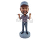 Custom Bobblehead Relaxed coach ready to explain the game tactics with hands up - Sports & Hobbies Coaching & Refereeing Personalized Bobblehead & Action Figure
