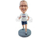 Custom Bobblehead Expert runner participating in a marathon - Sports & Hobbies Running Personalized Bobblehead & Action Figure
