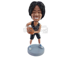 Custom Bobblehead Cool basketball player moving the ball wearing sleeveless jersey and shorts - Sports & Hobbies Basketball Personalized Bobblehead & Action Figure