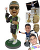 Custom Bobblehead Cool looking lacrosse player ready to throw the ball - Sports & Hobbies Ice & Field Hockey Personalized Bobblehead & Action Figure