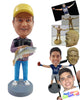 Custom Bobblehead Casual Fisherman  holding a big prize winner fish wearing casual jeans and shoes - Sports & Hobbies Fishing Personalized Bobblehead & Action Figure