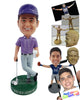 Custom Bobblehead Casual important golfer player wearing nice polo shirt and pants holding a cup of coffee - Sports & Hobbies Golfing Personalized Bobblehead & Action Figure