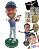 Custom Bobblehead Professional golfer swinging high to hit the hole in one - Sports & Hobbies Golfing Personalized Bobblehead & Action Figure