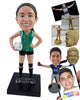 Custom Bobblehead Young Volleyball player holding a ball under her arm - Sports & Hobbies Volleyball Personalized Bobblehead & Action Figure