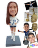Custom Bobblehead Young volleyball player holding the ball in one hand and resting the other hand on the hip - Sports & Hobbies Volleyball Personalized Bobblehead & Action Figure