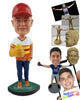 Custom Bobblehead Male baseball fan having a beer with a big glove ready for his teams game - Sports & Hobbies Baseball & Softball Personalized Bobblehead & Action Figure