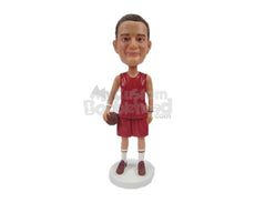 Custom Bobblehead Tall And Slim Basketball Dude Determined To Score Some Points Today - Sports & Hobbies Basketball Personalized Bobblehead & Cake Topper