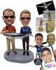 Custom Bobblehead Fishing couple holding a huge fish wearing casual sporty clothe - Sports & Hobbies Fishing Personalized Bobblehead & Action Figure