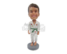 Custom Bobblehead Kid Judo In Martial Arts Attire Ready For His First Butt Kicking Lesson - Sports & Hobbies Boxing & Martial Arts Personalized Bobblehead & Cake Topper