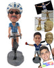 Custom Bobblehead Cool Dude On A Fast Race Road Bicycle - Sports & Hobbies Cycling Personalized Bobblehead & Cake Topper