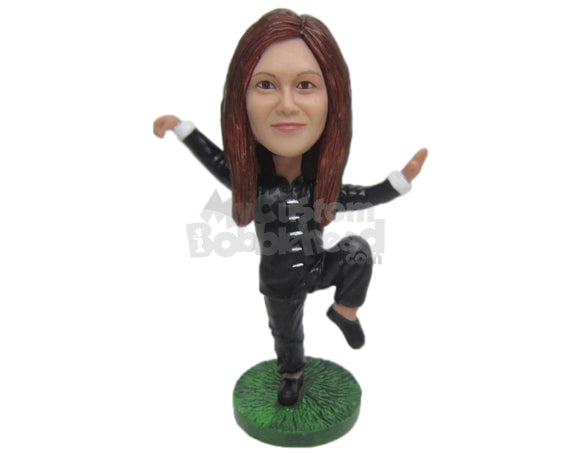 Custom Bobblehead Female Kungfu Master About To Show You Who Is In Charge - Sports & Hobbies Boxing & Martial Arts Personalized Bobblehead & Cake Topper
