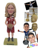 Custom Bobblehead Female Basketball Player With A Basketball In Hand - Sports & Hobbies Basketball Personalized Bobblehead & Cake Topper