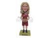 Custom Bobblehead Female Basketball Player With A Basketball In Hand - Sports & Hobbies Basketball Personalized Bobblehead & Cake Topper