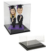 Custom Bobblehead Female Graduate Wearing Gorgeous Gown And Holding A Diploma - Careers & Professionals Graduates Personalized Bobblehead & Cake Topper