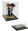 Custom Bobblehead Happy looking couple facing each other wearing nice shirts and shoes for the occasion - Wedding & Couples Couple Personalized Bobblehead & Action Figure