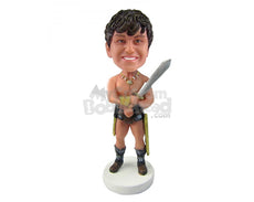 Custom Bobblehead Boy In Gladiator Avatar With Sword - Super Heroes & Movies Movie Characters Personalized Bobblehead & Cake Topper