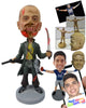 Custom Bobblehead Dangerous Zombie Holding A Knife And Gun - Super Heroes & Movies Movie Characters Personalized Bobblehead & Cake Topper