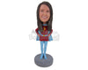 Custom Bobblehead Gorgeous Lady Wearing Flash Girl Costume - Super Heroes & Movies Super Heroes Personalized Bobblehead & Cake Topper