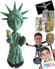 Custom Bobblehead Girl Statue Of Liberty - Super Heroes & Movies Super Heroes Personalized Bobblehead & Cake Topper