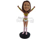 Custom Bobblehead Sexy Gorgeous Female Superhero With Both Arms In The Air - Super Heroes & Movies Super Heroes Personalized Bobblehead & Cake Topper