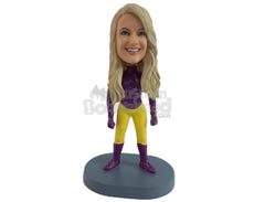 Custom Bobblehead Sexy Female Superhero In A Tight Action Costume - Super Heroes & Movies Movie Characters Personalized Bobblehead & Cake Topper