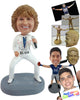 Custom Bobblehead Musician With His Legs Spread Apart And Is Holding Mic In One Hand Ready To Sing - Super Heroes & Movies Mascots Personalized Bobblehead & Cake Topper