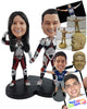 Custom Bobblehead Super cool couple heroes wearing hi-tech outfits - Super Heroes & Movies Super Heroes Personalized Bobblehead & Action Figure