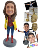 Custom Bobblehead Stylish super spider custome girl ready to fight crime in style - Super Heroes & Movies Super Heroes Personalized Bobblehead & Action Figure