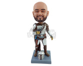 Custom Bobblehead Bounty hunter wearing spacial outfit and cape ready to blast people's heads - Super Heroes & Movies Movie Characters Personalized Bobblehead & Action Figure