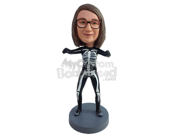 Custom Bobblehead Halloween skeleton costume female body coming back from the grave - Super Heroes & Movies Movie Characters Personalized Bobblehead & Action Figure