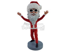 Custom Bobblehead Crazy thin looking Santa just chilling with arms up - Super Heroes & Movies Movie Characters Personalized Bobblehead & Action Figure