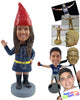 Custom Bobblehead Funny looking gnome girl wearing short dress and high boots - Super Heroes & Movies Movie Characters Personalized Bobblehead & Action Figure