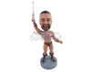 Custom Bobblehead Strong and muscular warrior holding a sword up high to receive his powers - Super Heroes & Movies Movie Characters Personalized Bobblehead & Action Figure
