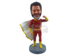 Custom Bobblehead Super hero wearing a super cool outfit with his flyin cape ready to save the world - Super Heroes & Movies Super Heroes Personalized Bobblehead & Action Figure