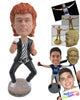 Custom Bobblehead Boy Ready For A Fight Wearing Waistcoat And Pants - Super Heroes & Movies Super Heroes Personalized Bobblehead & Cake Topper