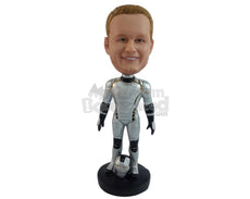 Custom Bobblehead Superhero In Metal Action Costume- Super Heroes & Movies Movie Characters Personalized Bobblehead & Cake Topper
