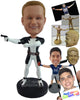 Custom Bobblehead Superhero In Action Costume Holding Hand Guns - Super Heroes & Movies Movie Characters Personalized Bobblehead & Cake Topper