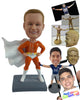 Custom Bobblehead Superhero In Action Costume And Cape - Super Heroes & Movies Super Heroes Personalized Bobblehead & Cake Topper